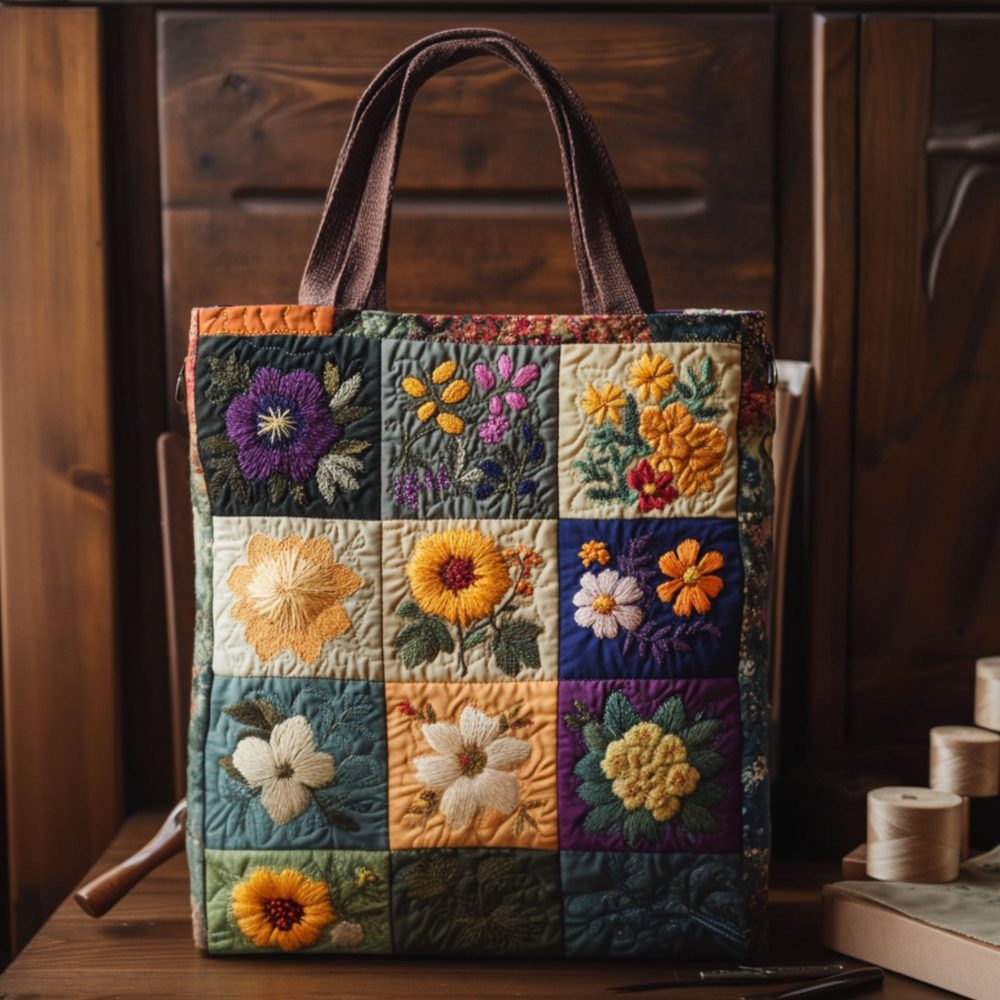 Bouquet Weave Quilted Tote Bag - Image 2