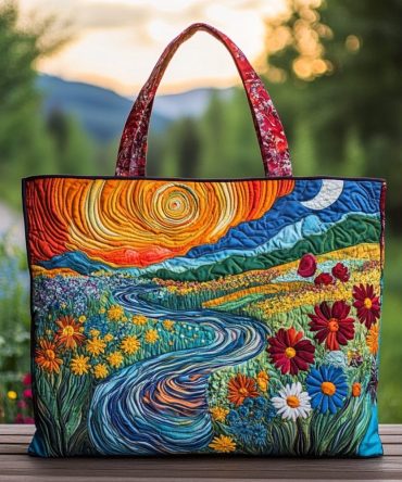 Bright River Quilted Tote Bag