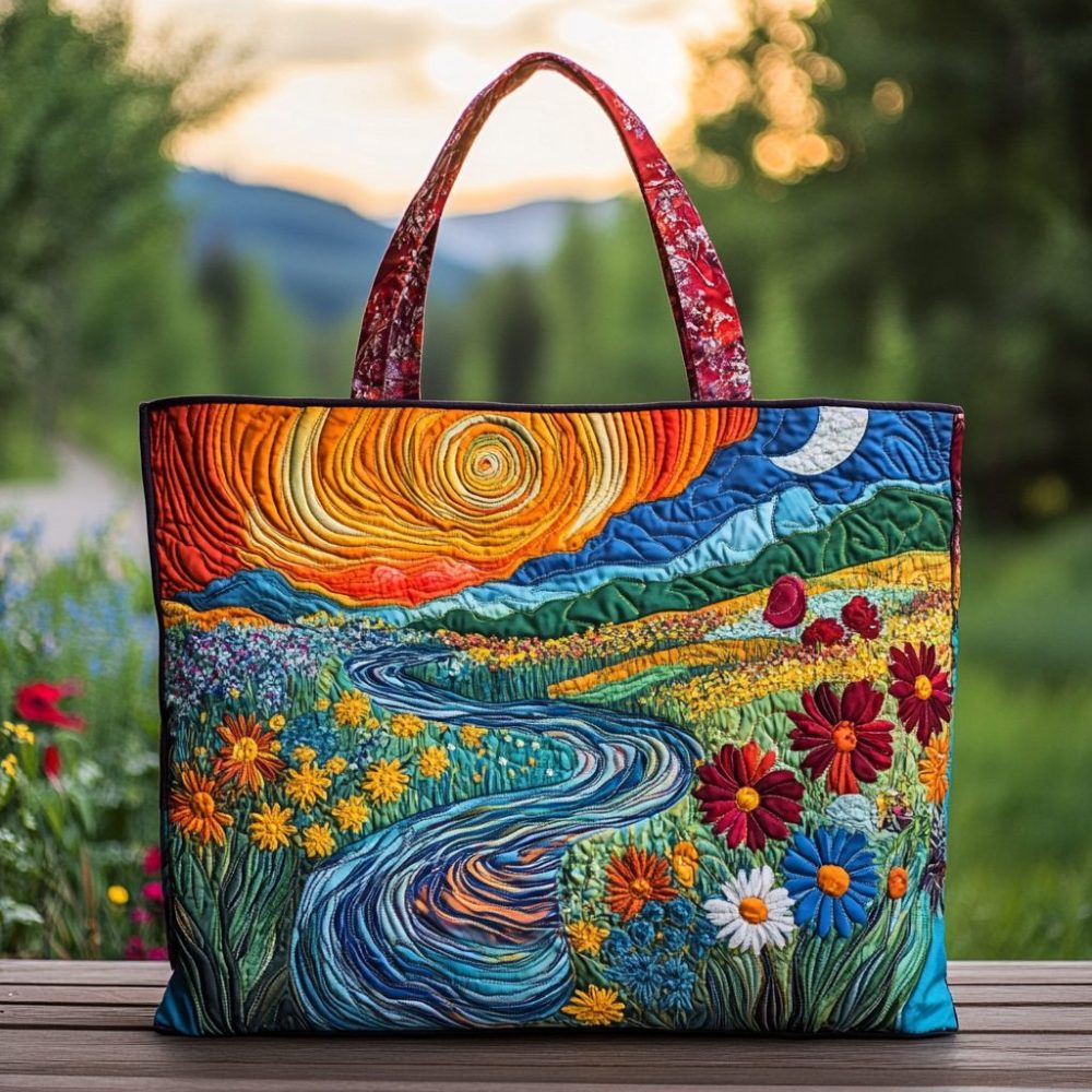 Bright River Quilted Tote Bag