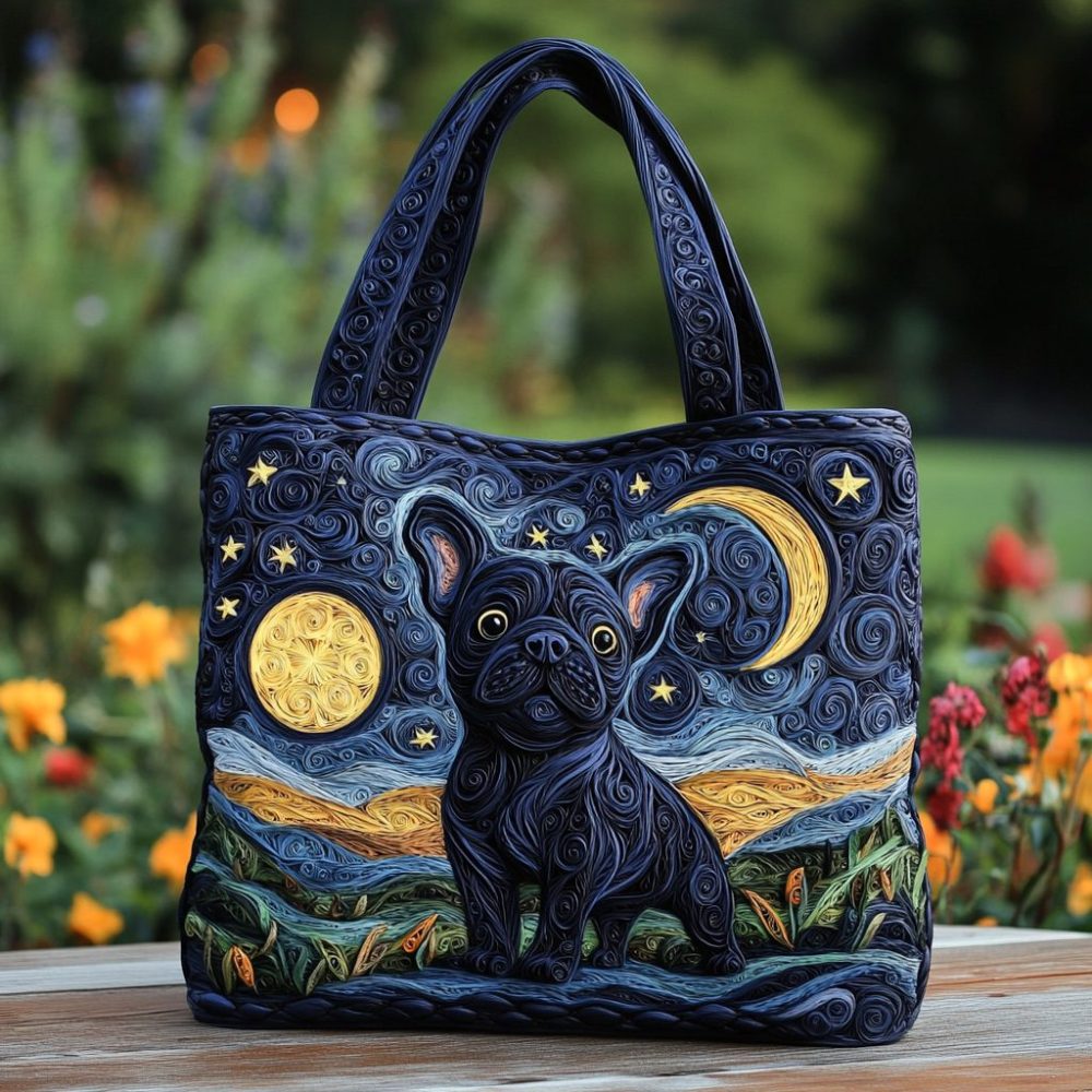 Bulldog Meadow Quilted Tote Bag