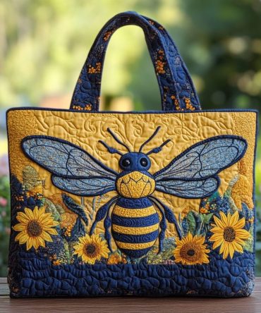 Busy Bee Quilted Tote Bag