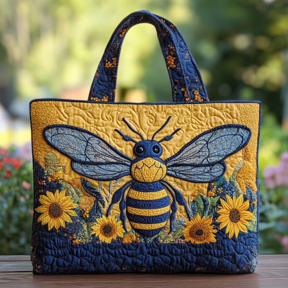 Busy Bee Quilted Tote Bag