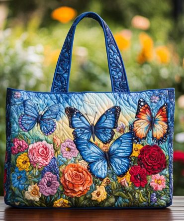 Butterfly Bliss Quilted Tote Bag