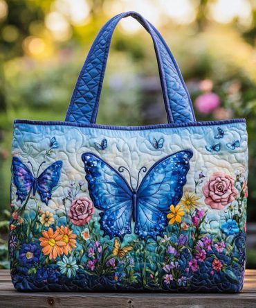 Butterfly Flight Quilted Tote Bag