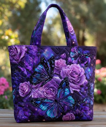 Butterfly Garden Quilted Tote Bag