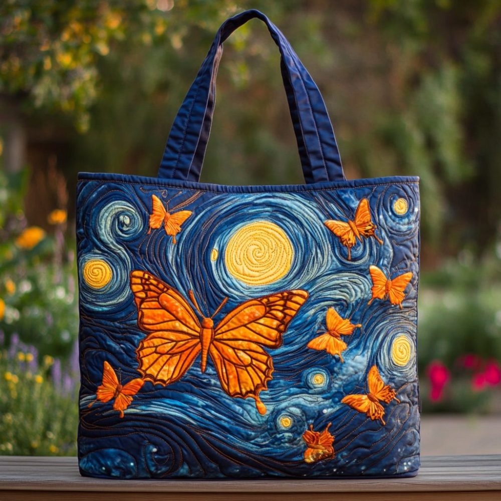 Butterfly Grace Quilted Tote Bag