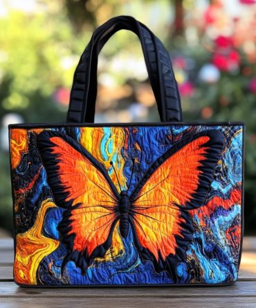 Butterfly Wings Quilted Tote Bag