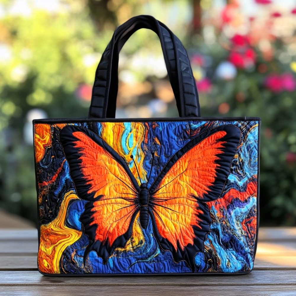 Butterfly Wings Quilted Tote Bag