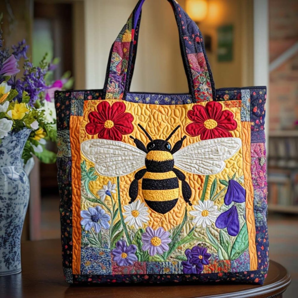 Buzz Charm Quilted Tote Bag