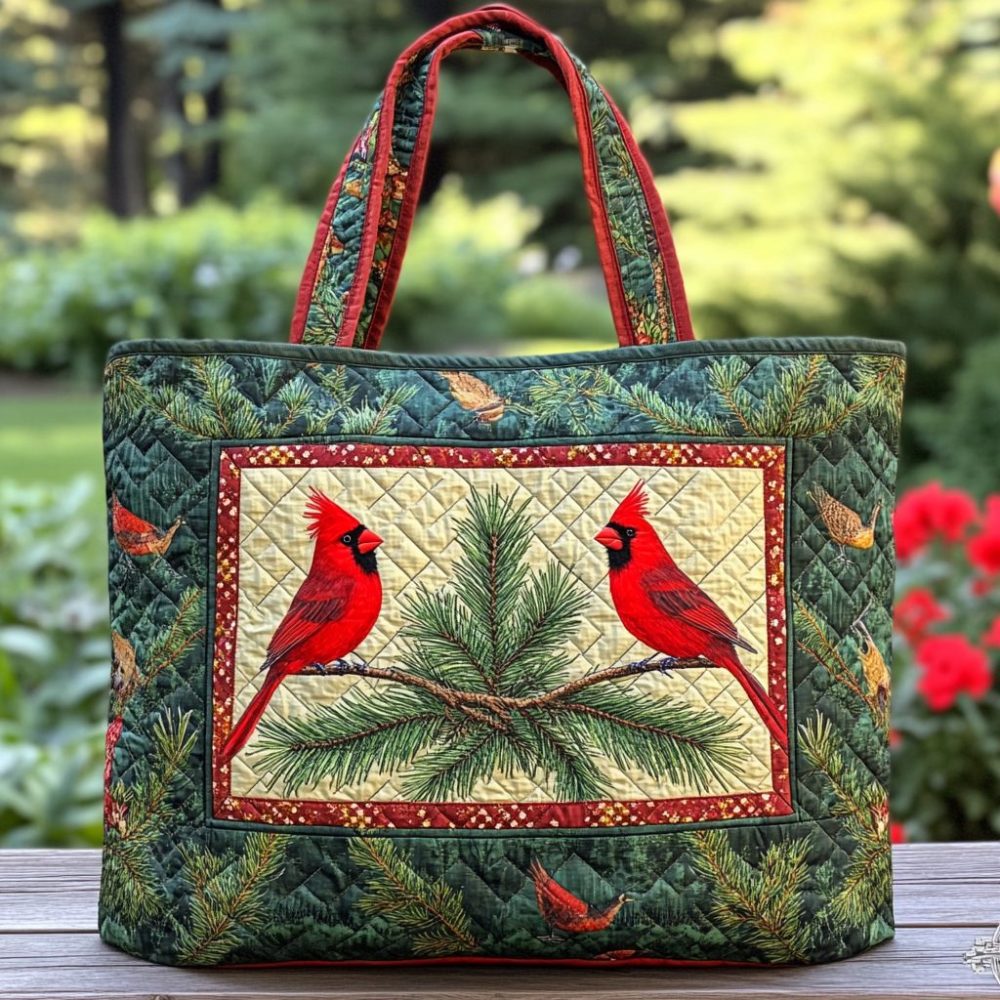 Cardinal Blessing Quilted Tote Bag