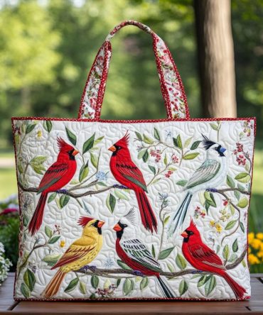 Cardinal Pines Quilted Tote Bag