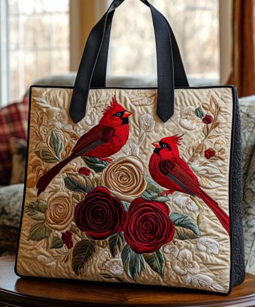 Cardinal Serenity Quilted Tote Bag