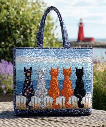 Cat Whisper Quilted Tote Bag