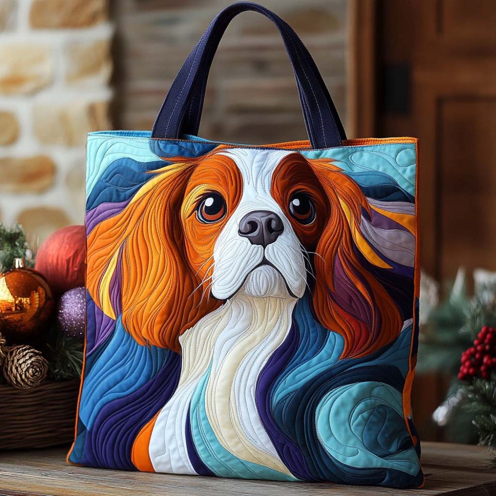 Cavalier Wave Charm Quilted Tote Bag