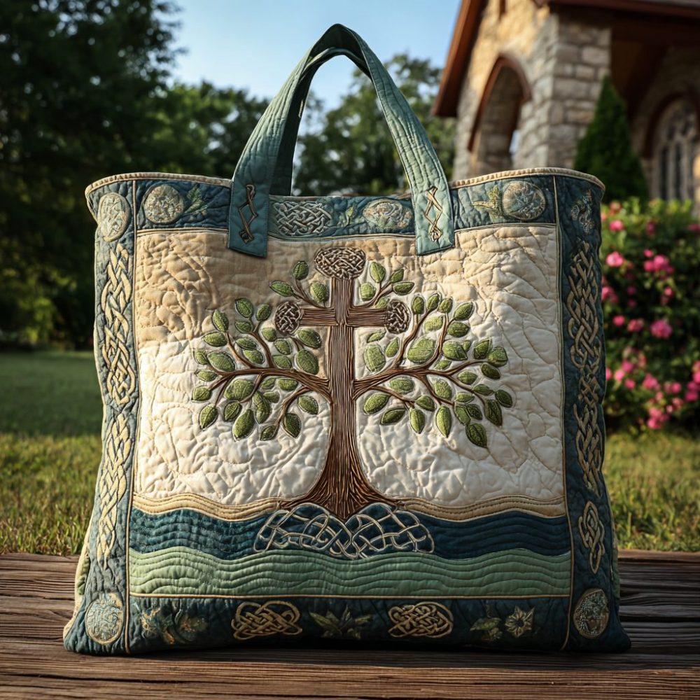 Celestial Path Quilted Tote Bag