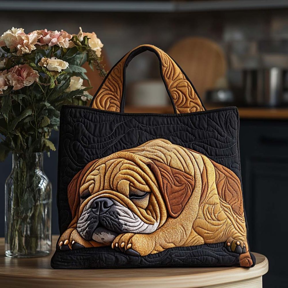 Charming Pup Dreams Quilted Tote Bag