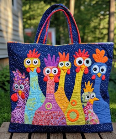 Chicken Coop Charm Quilted Tote Bag