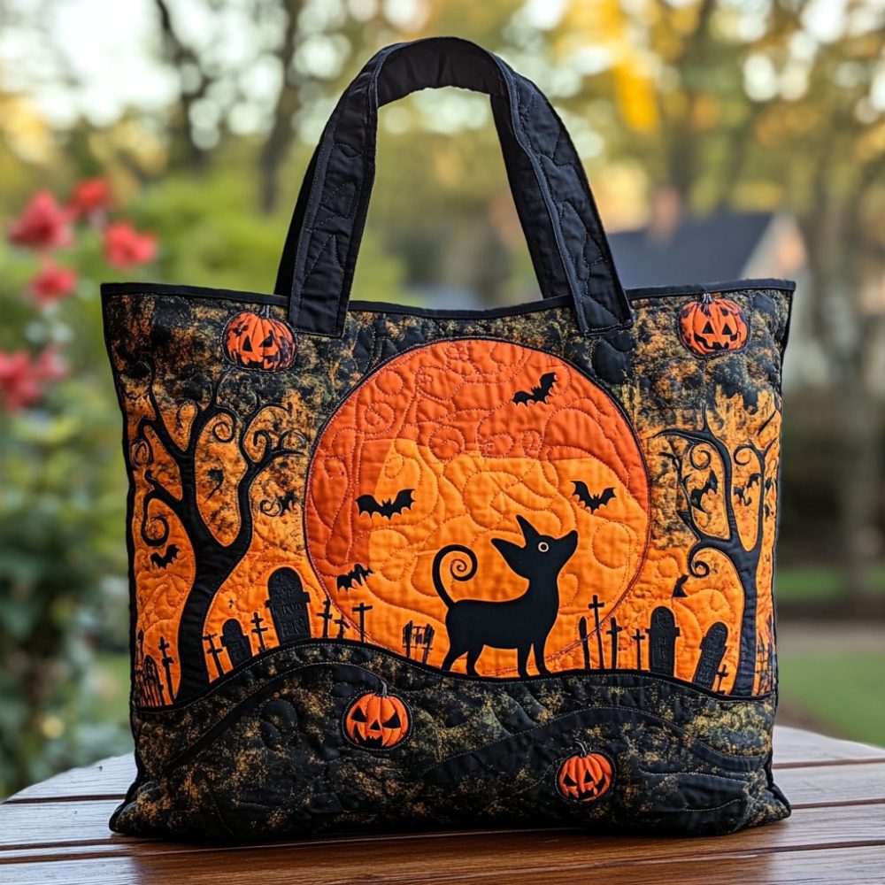 Chihuahua Nightfall Quilted Tote Bag
