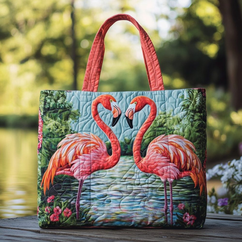 Chill Flamingo Quilted Tote Bag