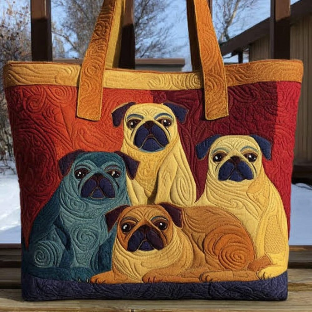 Chonkster Pug V2 Quilted Tote Bag