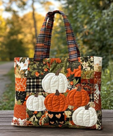 Cinnamon Field Quilted Tote Bag