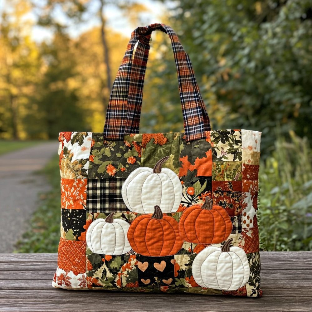 Cinnamon Field Quilted Tote Bag