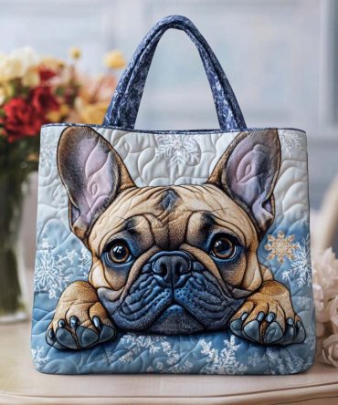 Classic Frenchie Quilted Tote Bag