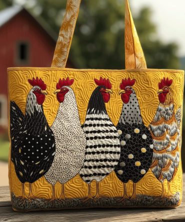 Cluckin In Style Quilted Tote Bag