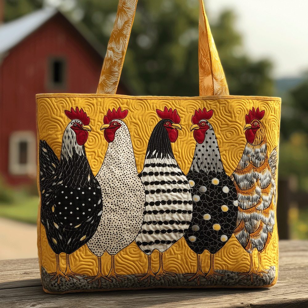 Cluckin In Style Quilted Tote Bag