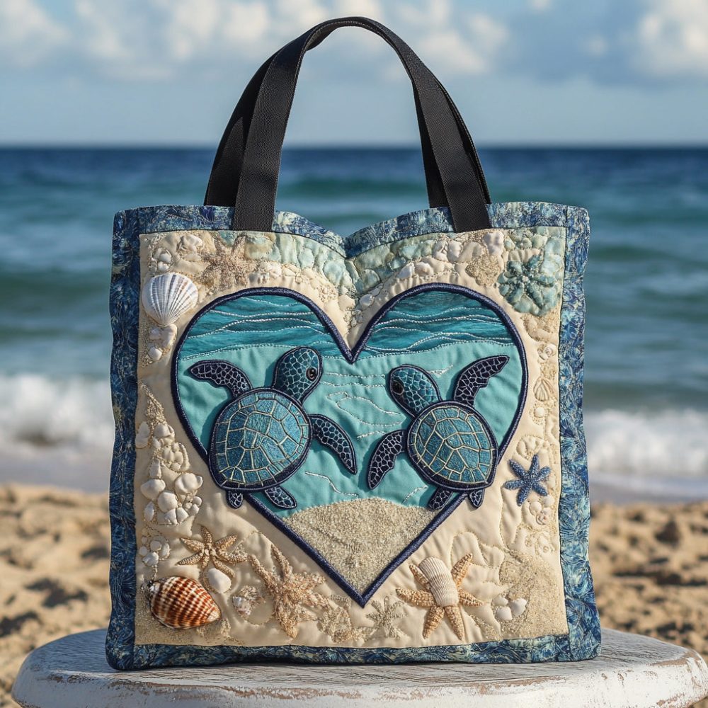 Turtle Quilted Tote Bag - Image 3