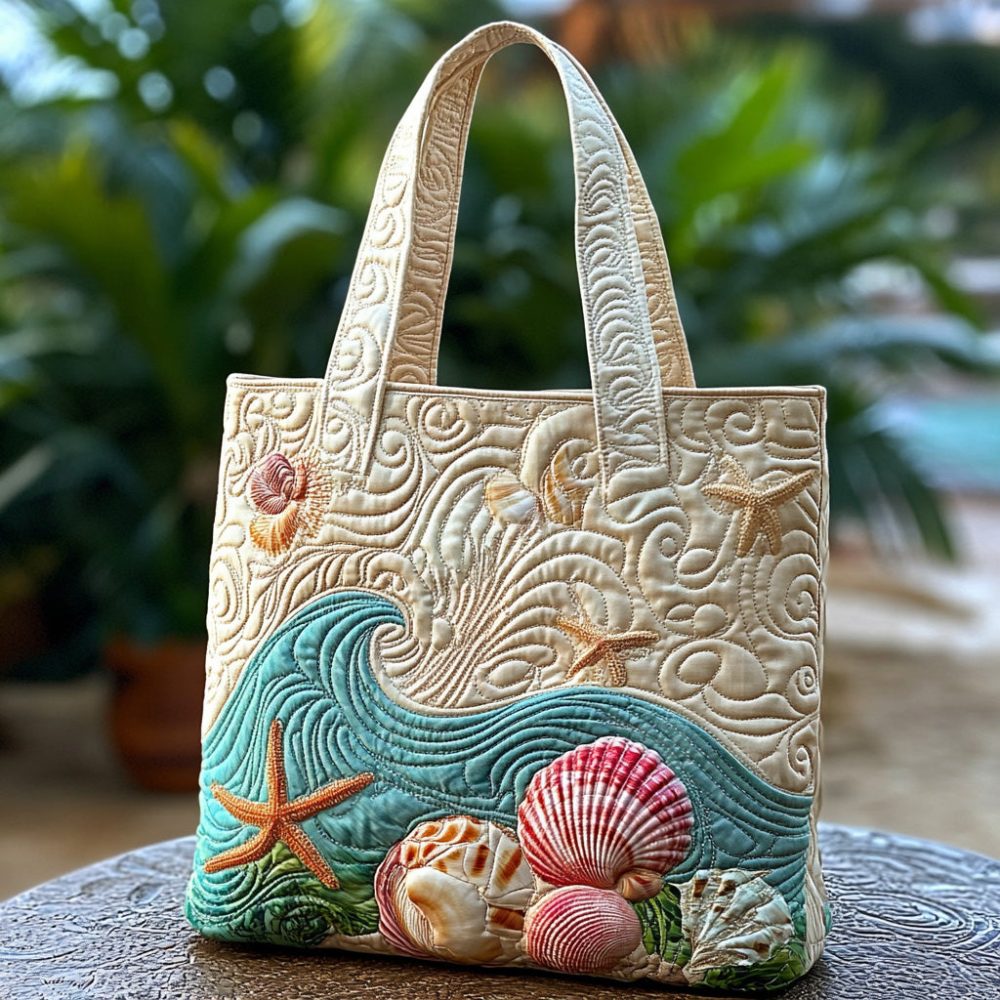 Coastal Gems Quilted Tote Bag