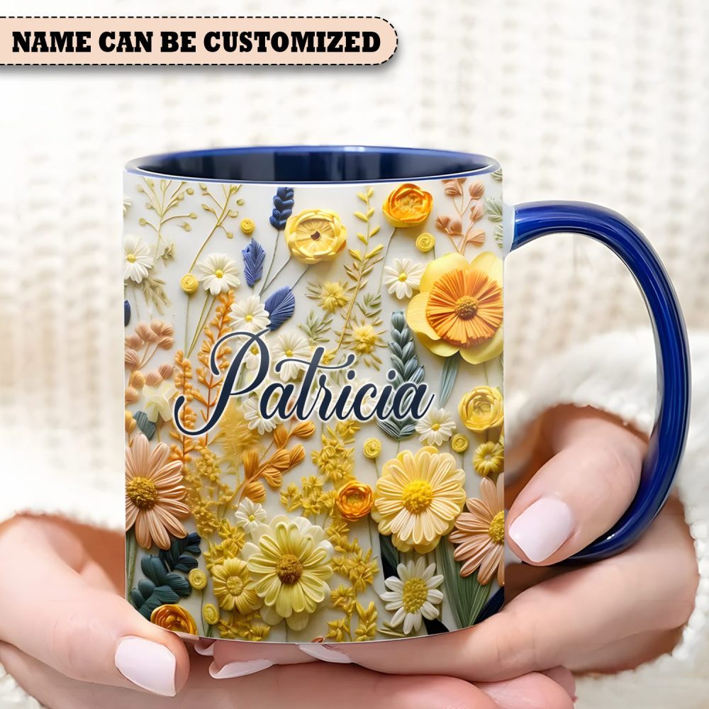 Flowers Mug - Personalized Flowers Accent Mug - Image 4