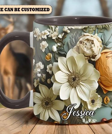 Charming Flowers Mug - Personalized Flowers Accent Mug