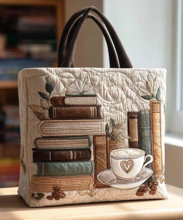 Coffee Chapter Quilted Tote Bag