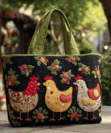 Colorful Coop Quilted Tote Bag