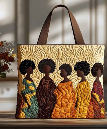 Confident Black Muse Quilted Tote Bag