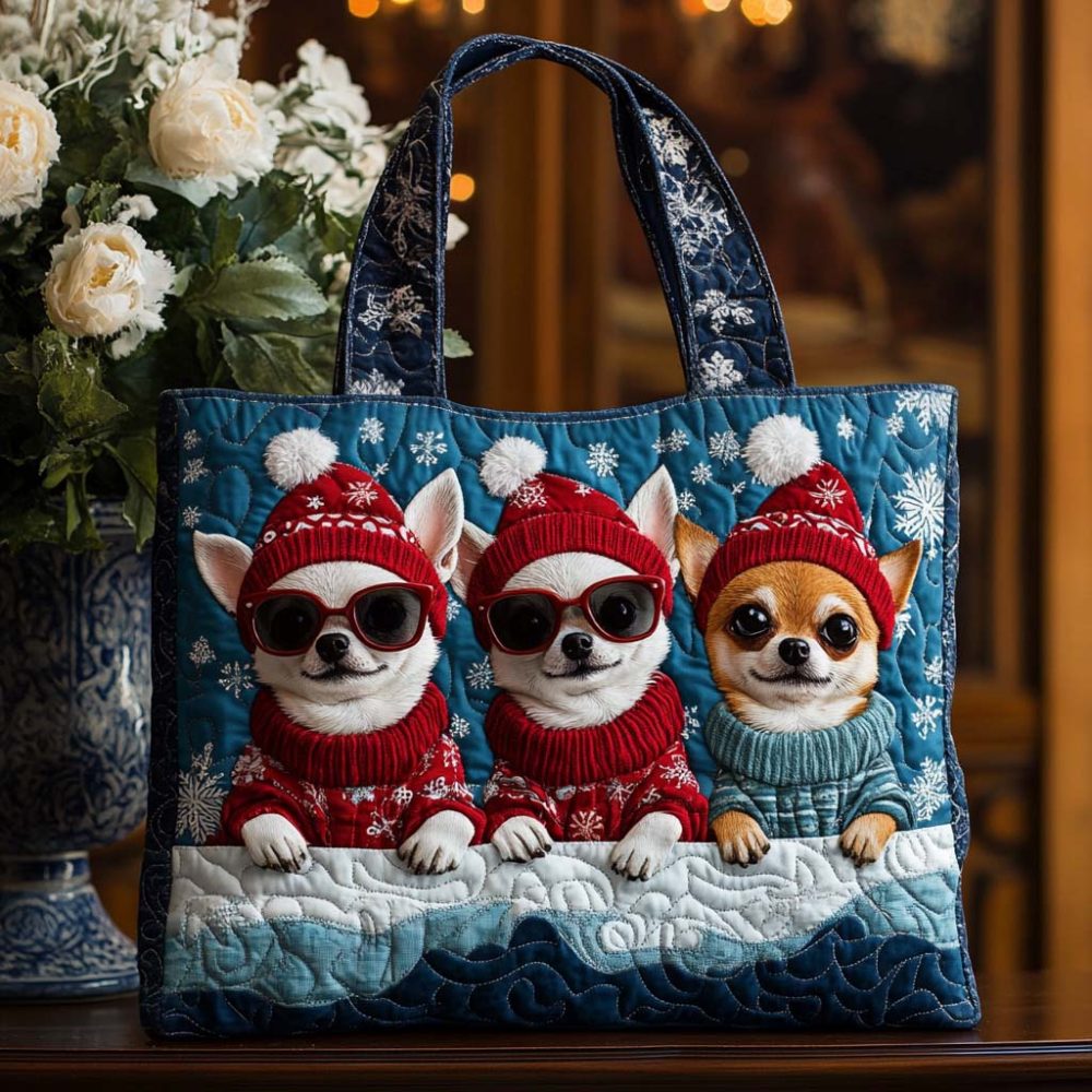 Cool Chihuahua Quilted Tote Bag