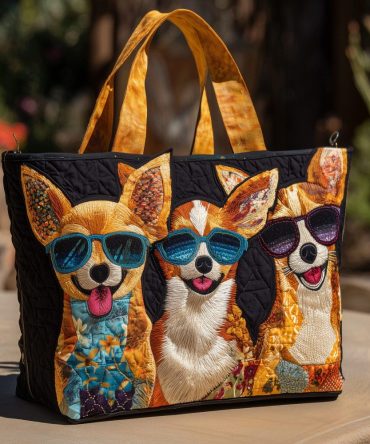 Cool Chihuahua Style Quilted Tote Bag