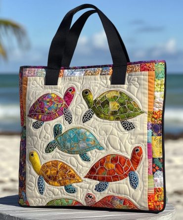 Coral Trail Quilted Tote Bag