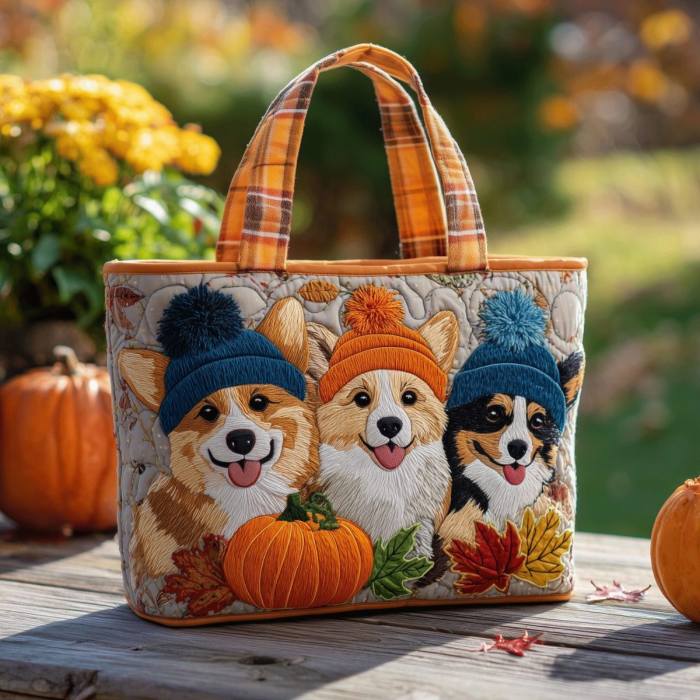 Corgi Cutie Quilted Tote Bag
