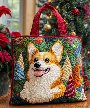 Corgi Delight Quilted Tote Bag