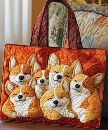 Corgi Wonderland Quilted Tote Bag