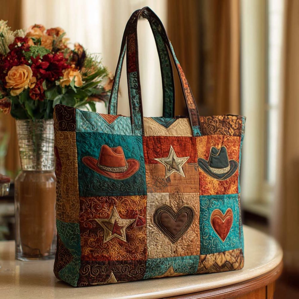 Country Heart Quilted Tote Bag