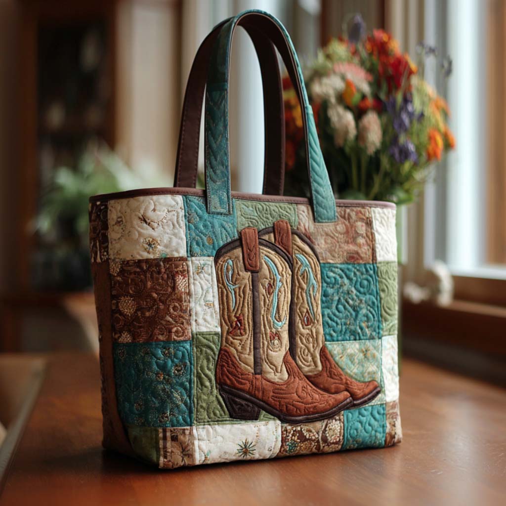 Cowboy Charm Quilted Tote Bag