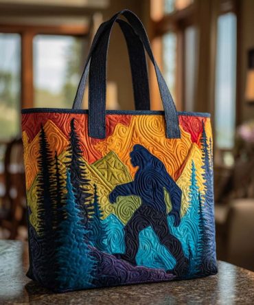 Cozy Bigfoot Vibes Quilted Tote Bag