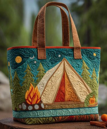 Cozy Camper Vibes Quilted Tote Bag