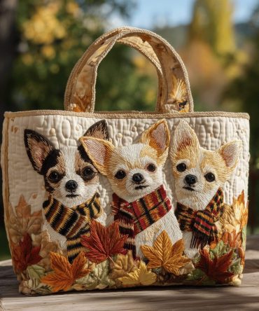 Cozy Chihuahua Quilted Tote Bag