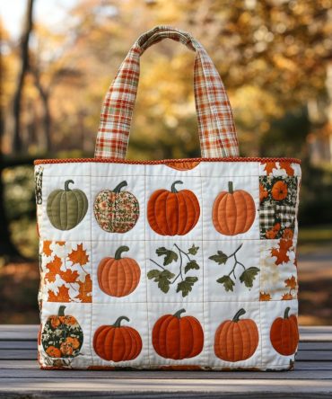 Cozy Harvest Quilted Tote Bag