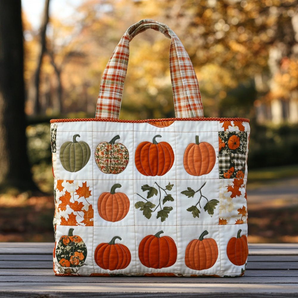 Cozy Harvest Quilted Tote Bag