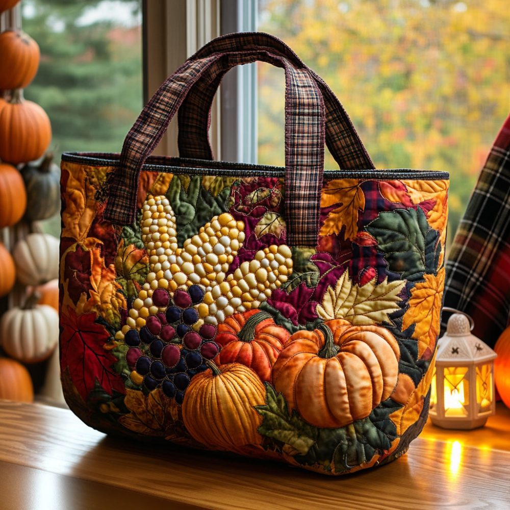 Cozy Harvest Quilted Tote Bag